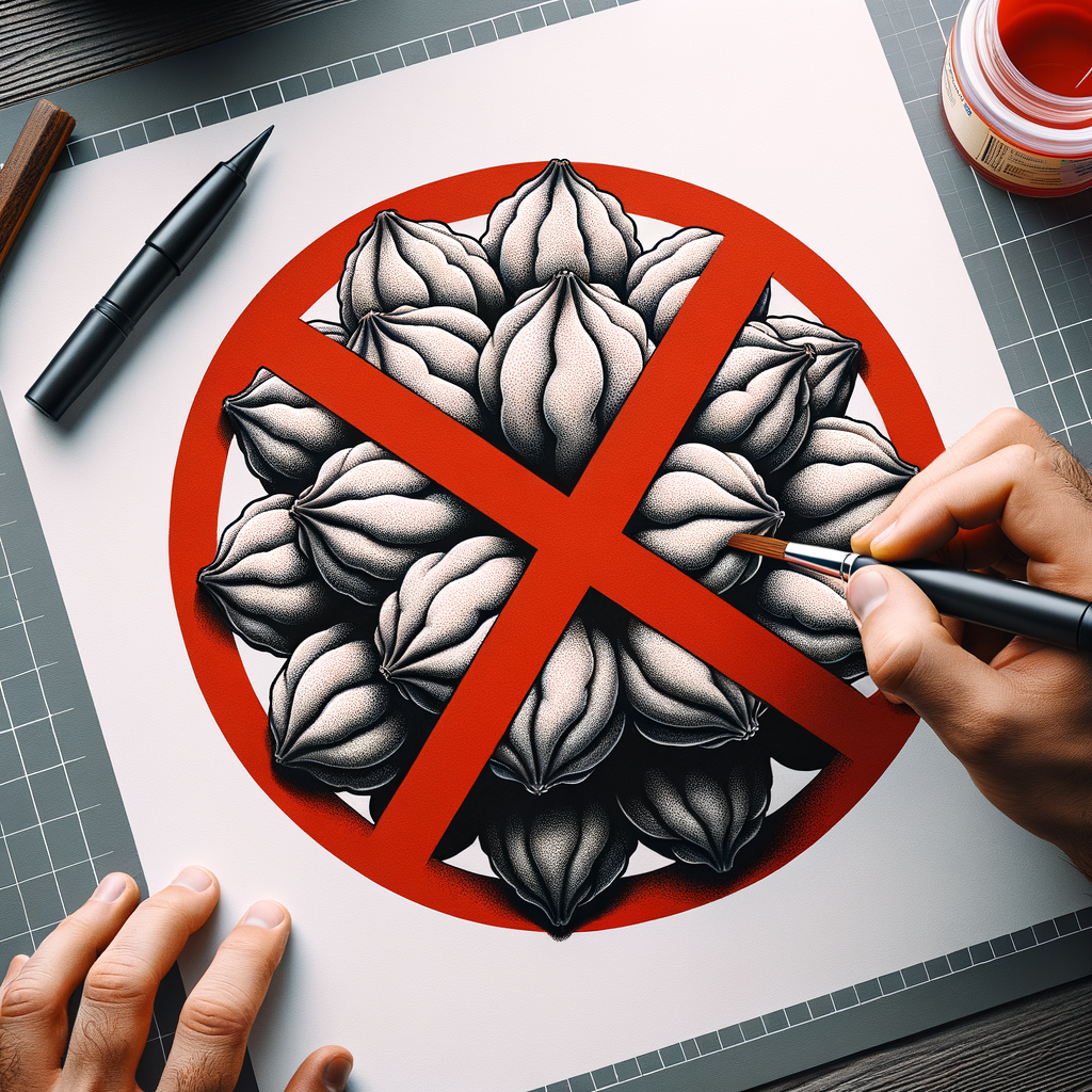 Is Monk Fruit Bad for You illustration showing prohibition sign over monk fruit drawing, highlighting health concerns.